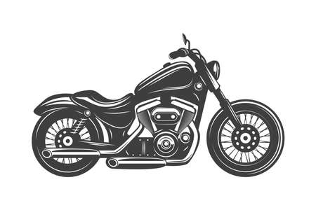 black motorcycle vehicle on white backgroundのイラスト素材