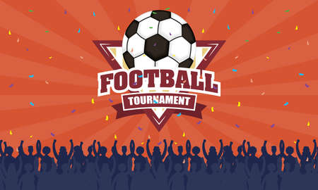 soccer sport emblem in posterのイラスト素材