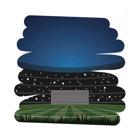 soccer sport stadium night sceneのイラスト素材