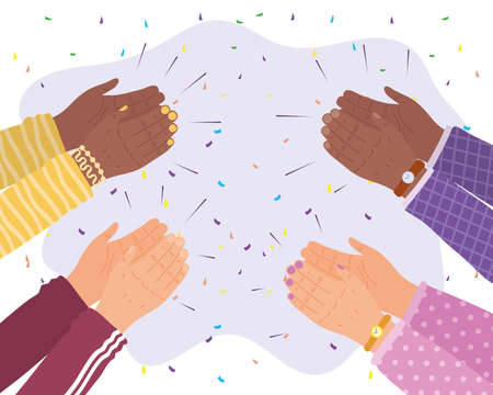 people hands clapping celebratingのイラスト素材
