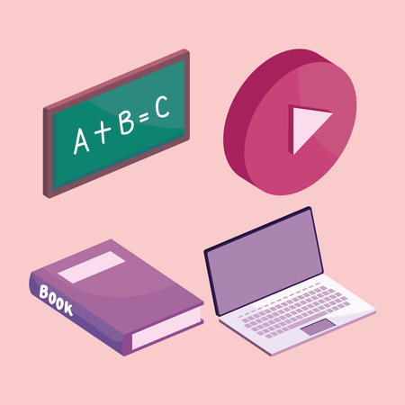education online iconsのイラスト素材