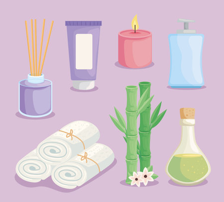 spa set iconsのイラスト素材