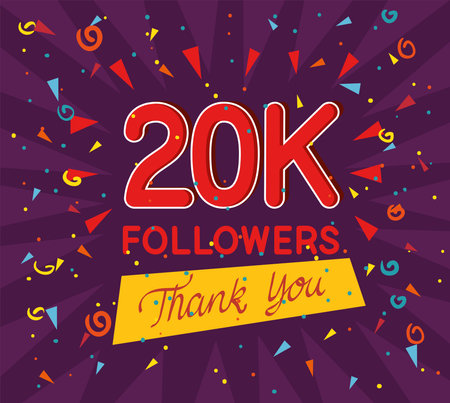 followers 20k posterのイラスト素材