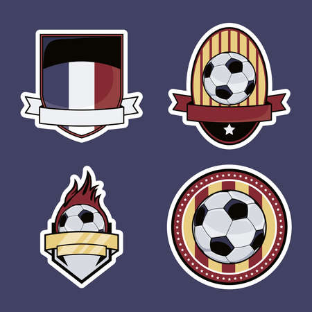 four soccer sport set iconsのイラスト素材