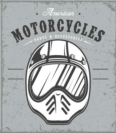 motorcycle helmet on grunge backgroundのイラスト素材