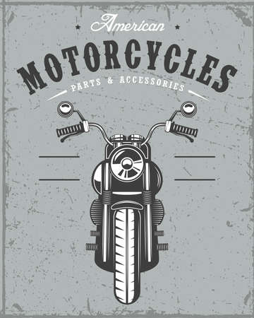 old motorcycle card on grunge backgroundのイラスト素材