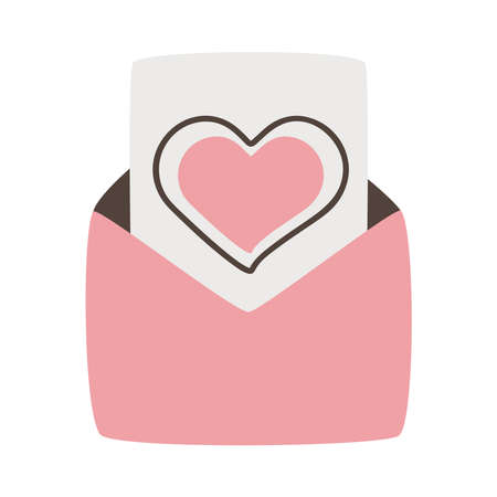 Love card with heart on white backgroundのイラスト素材