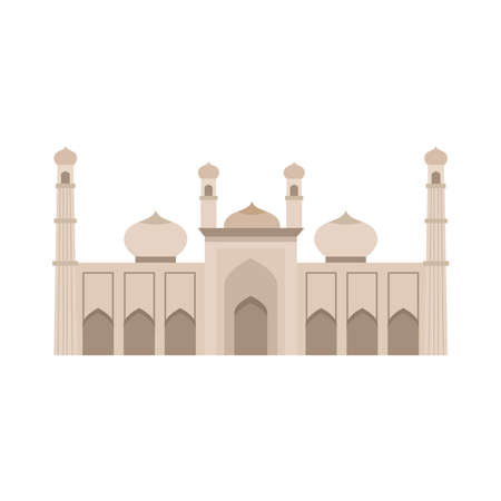 Indian mosque on white backgroundのイラスト素材