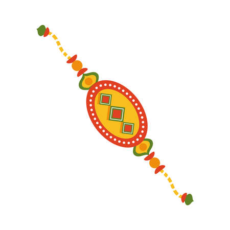 oval raksha bandhan wristband on white backgroundのイラスト素材