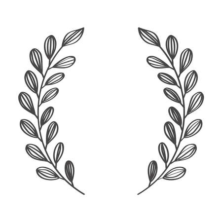 laurel branches in wreath shapeのイラスト素材