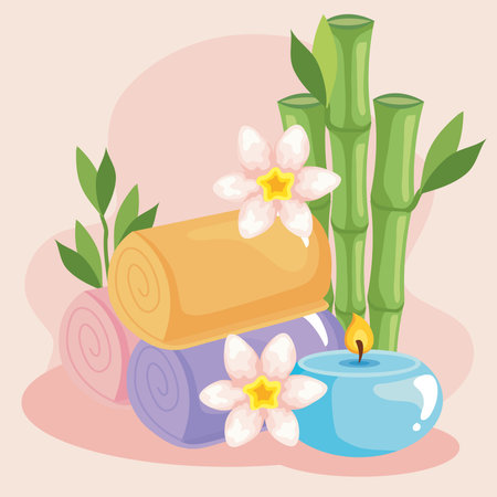 poster with spa iconsのイラスト素材