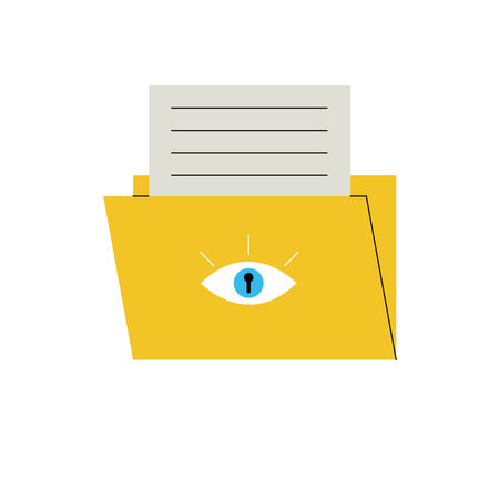 folder with eye cybersecurity technologyのイラスト素材