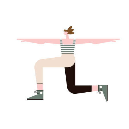 woman practicing exercise wellness activityのイラスト素材