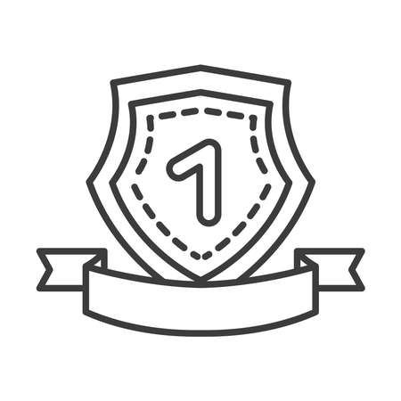 Winner shield with ribbon on white backgroundのイラスト素材