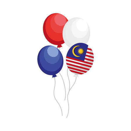 Malaysian flag balloonsのイラスト素材