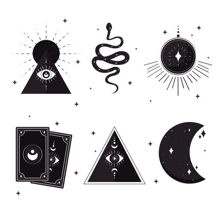 esoteric symbol collectionのイラスト素材