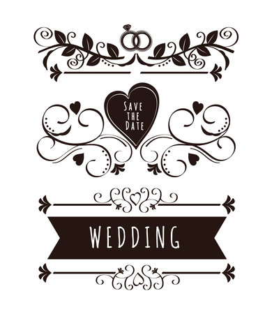 Wedding banners collectionのイラスト素材