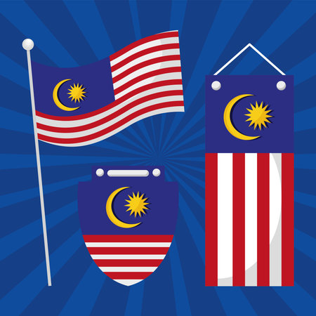 Malaysian flags symbol collectionのイラスト素材