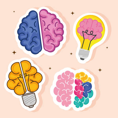 brains labels setのイラスト素材