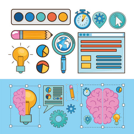 Idea and creativity symbol collectionのイラスト素材