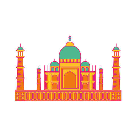 Indian temple on white backgroundのイラスト素材