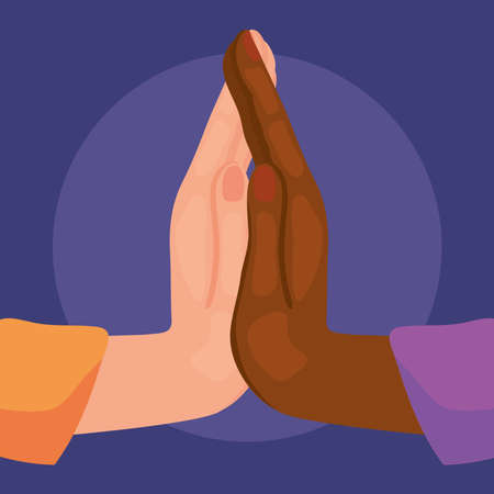 palm hands touching each otherのイラスト素材