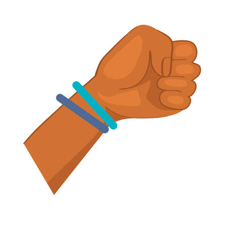 afro hand doing fist bumbのイラスト素材