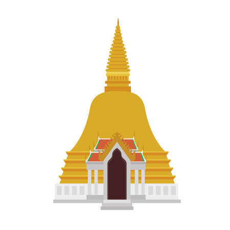Wat Saket temple iconのイラスト素材