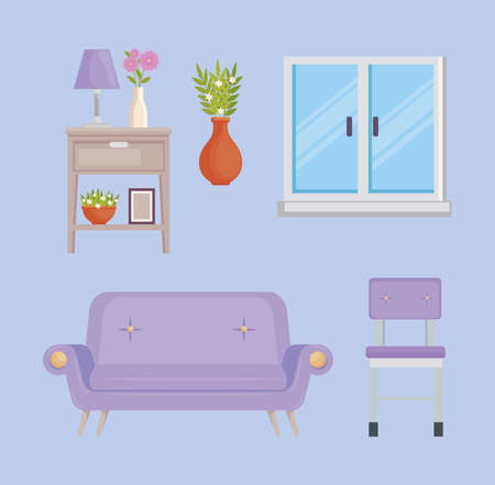 nine home decor iconsのイラスト素材