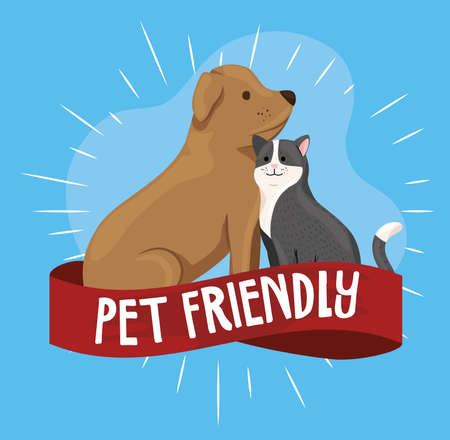 pet friendly bannerのイラスト素材