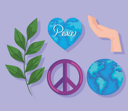 five peace iconsのイラスト素材