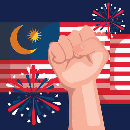 malaysia independence postcardのイラスト素材