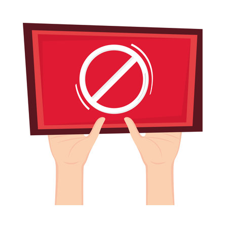 hands lifting stop signalのイラスト素材