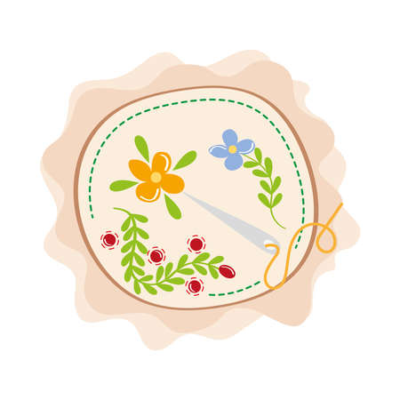 embroidery drum workshopsのイラスト素材