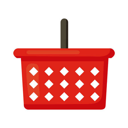 supermarket red basket isolated iconのイラスト素材
