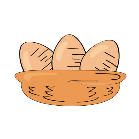 eggs in straw farm iconのイラスト素材