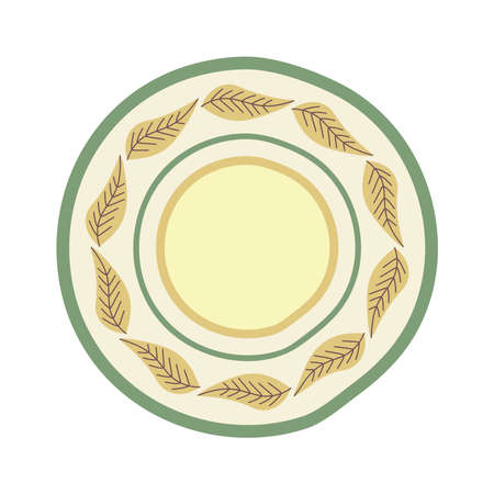 porcelain plate utensil crockery iconのイラスト素材