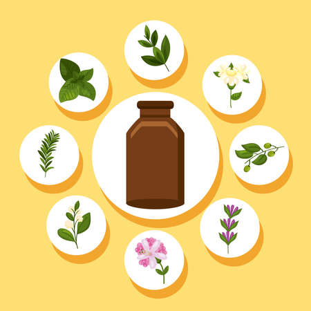nine essentials set oils iconsのイラスト素材