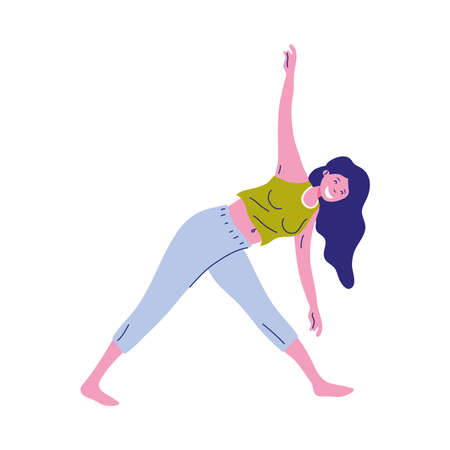 woman practicing exercise fitness sportのイラスト素材