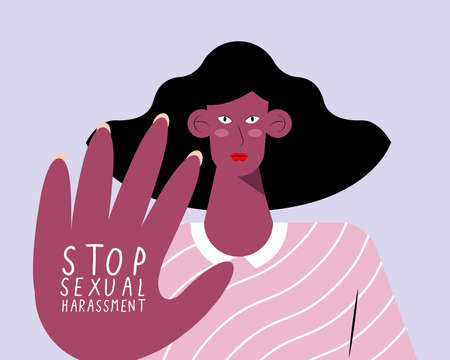 woman with stop sexual harassment messageのイラスト素材