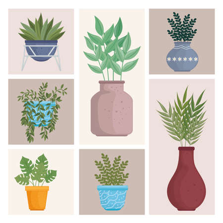 bundle of icons plantsのイラスト素材