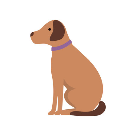 cute dog seatedのイラスト素材