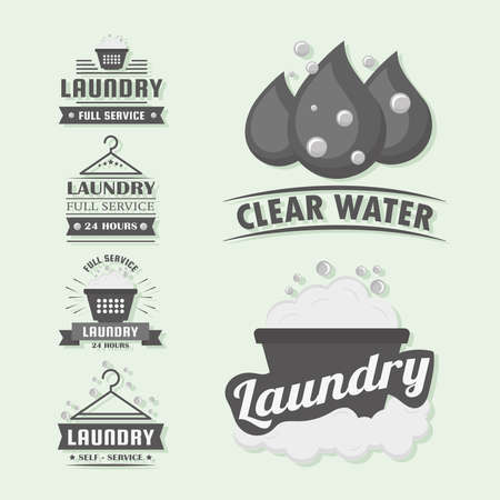 Laundry six stampsのイラスト素材