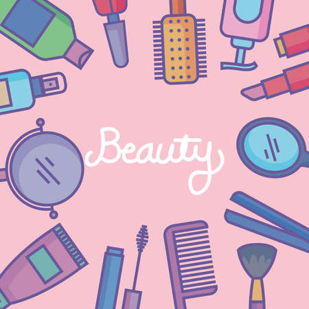 beauty products aroundのイラスト素材