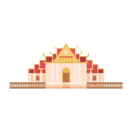 thailand culture temple facade iconのイラスト素材
