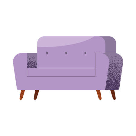 lilac sofa livingroom furniture iconのイラスト素材
