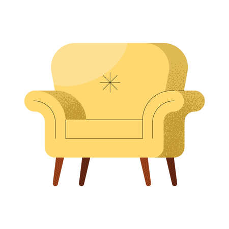 yellow sofa livingroom furniture iconのイラスト素材