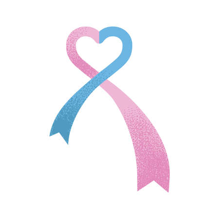 sexual health ribbon in heart shapeのイラスト素材