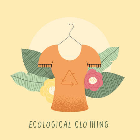 ecological clothing lettering with blouseのイラスト素材