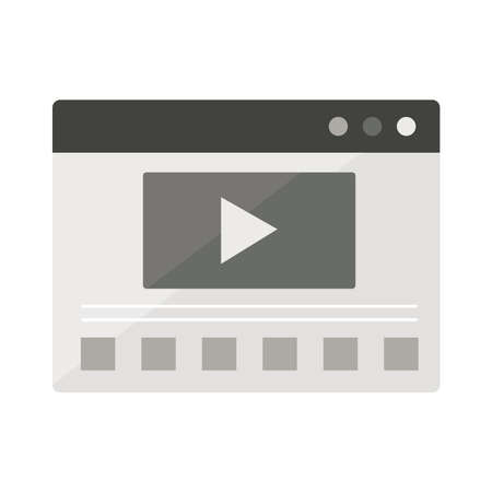 website page with video screen iconのイラスト素材
